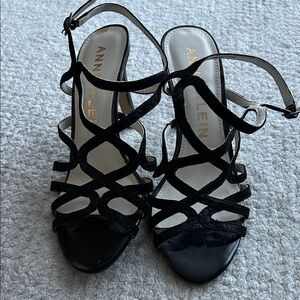 Anne Klein Black Strappy Heels